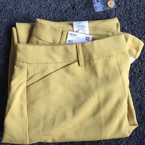 Yellow Mid Rise Publicist Ankle Pants Size 12L